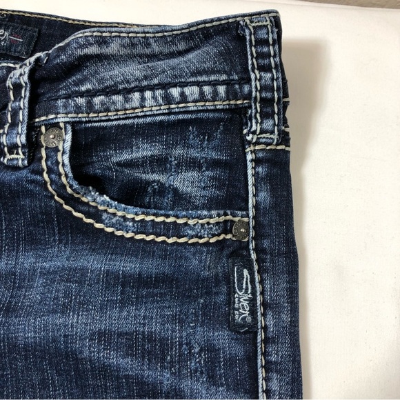 Silver Jeans Co. Cotton Blend Blue Wash MidRise Straight Leg Jeans W30 / L30 - Picture 4 of 16